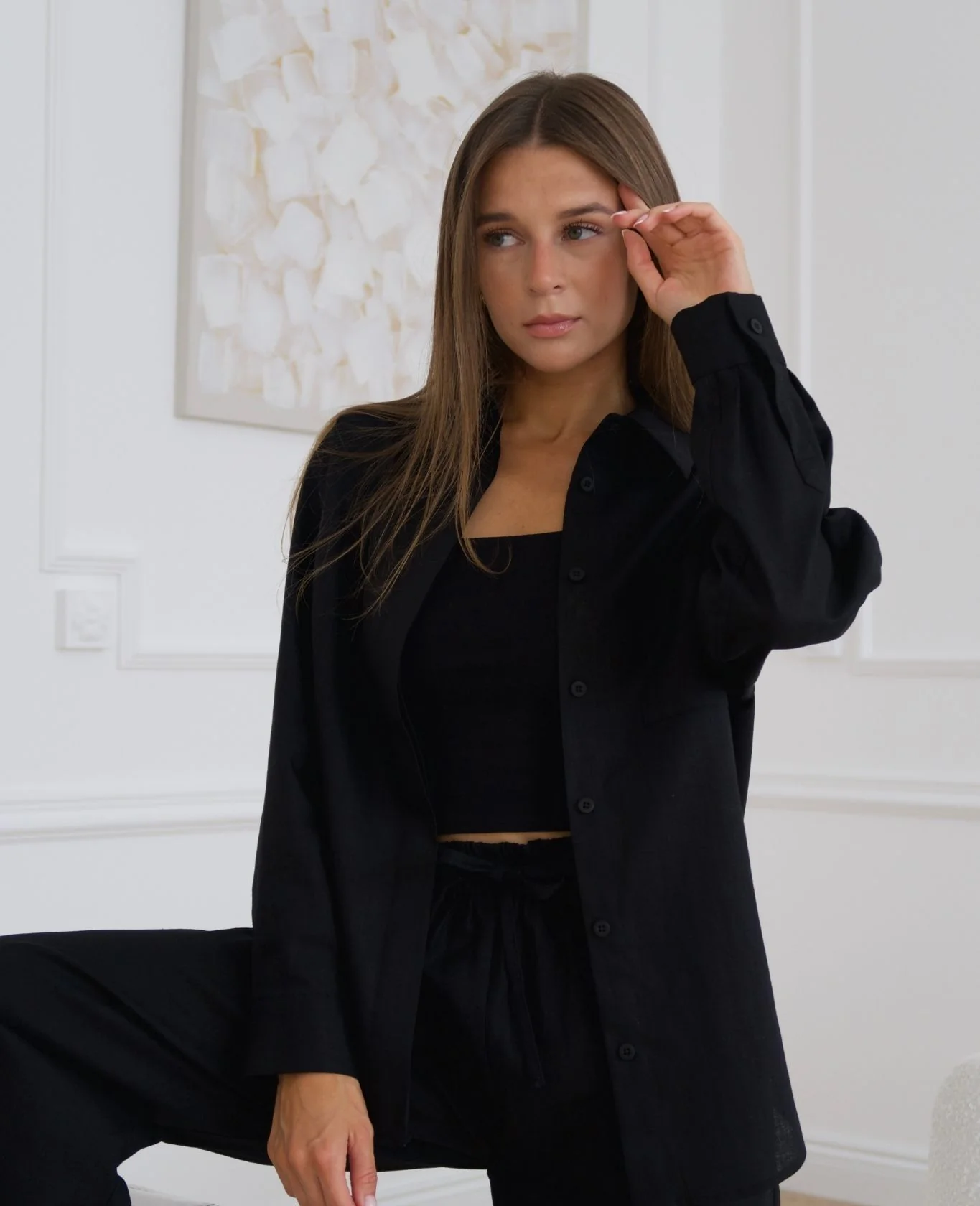 Koszula CHIC Linen Black - Image 8