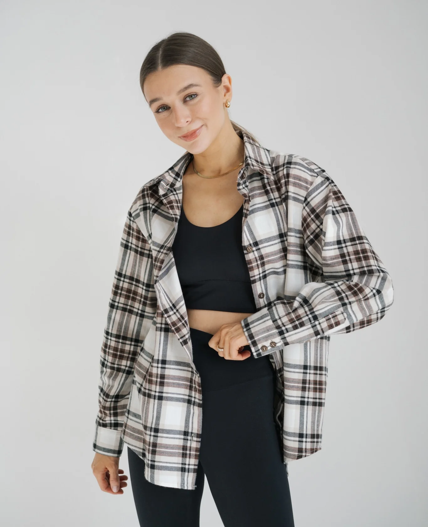 Koszula FLAVIA Cream/Brown - Image 5