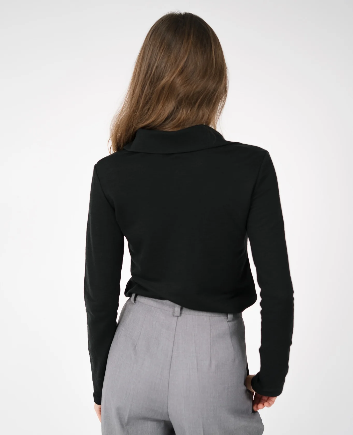 Polo AMARI Merino Wool Black - Image 4