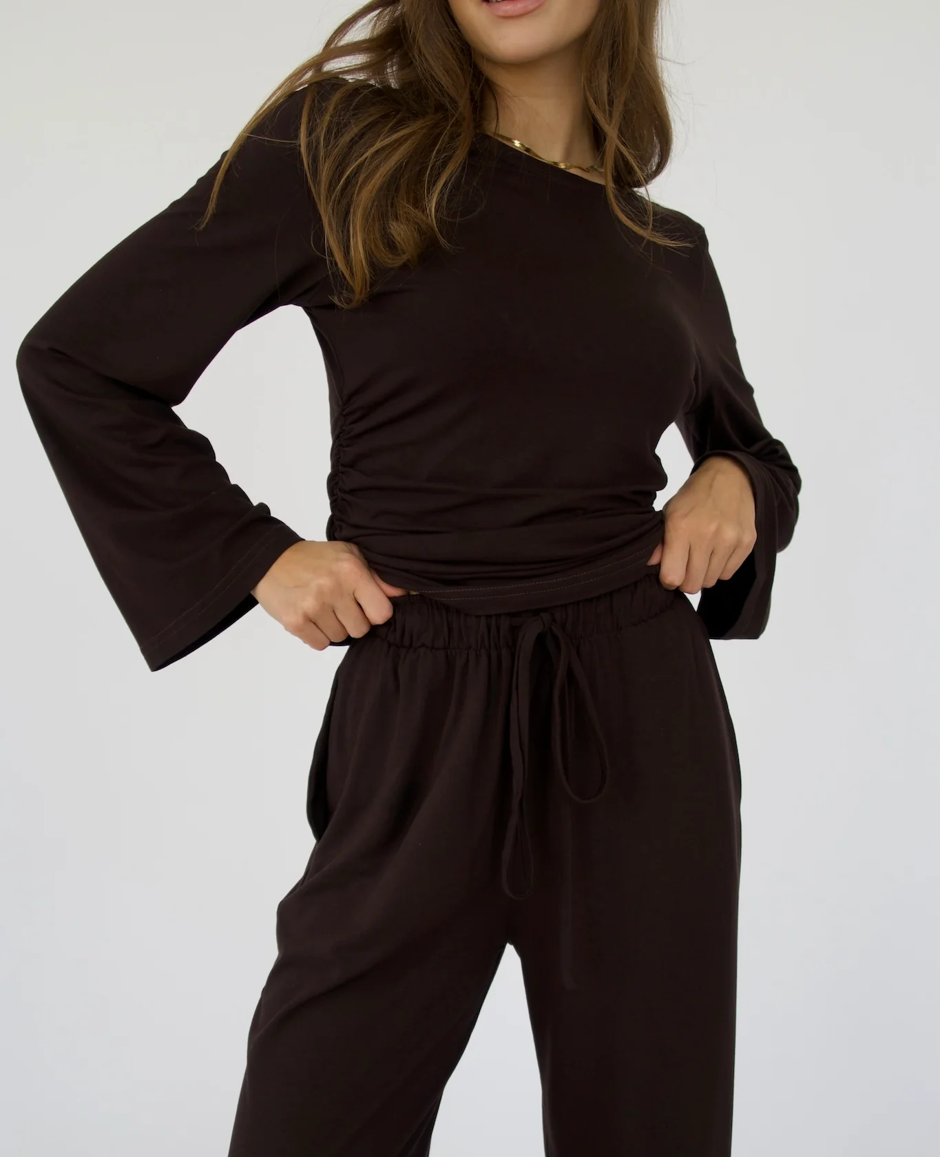 Bluzka VELVA Brown - Image 4
