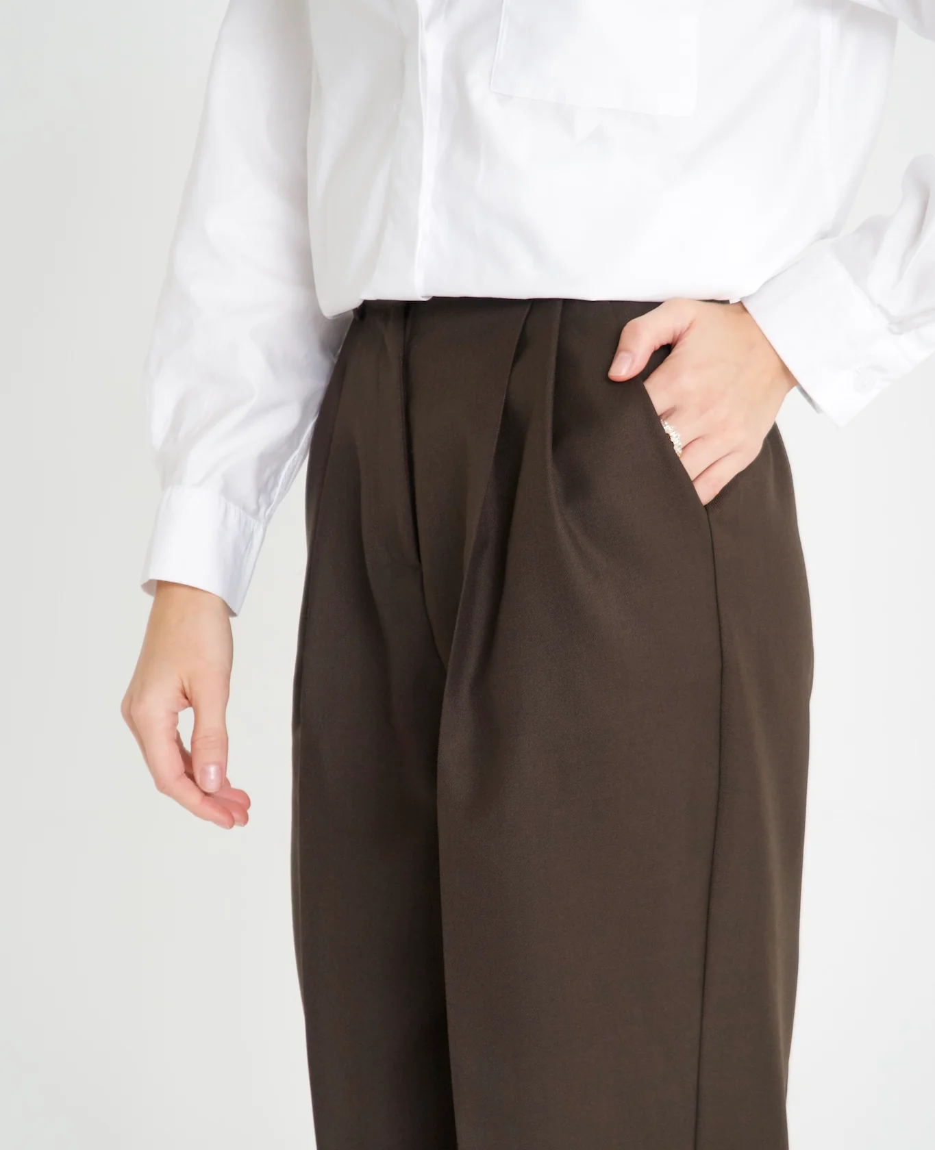 Spodnie TEIA Wool Brown - Image 3