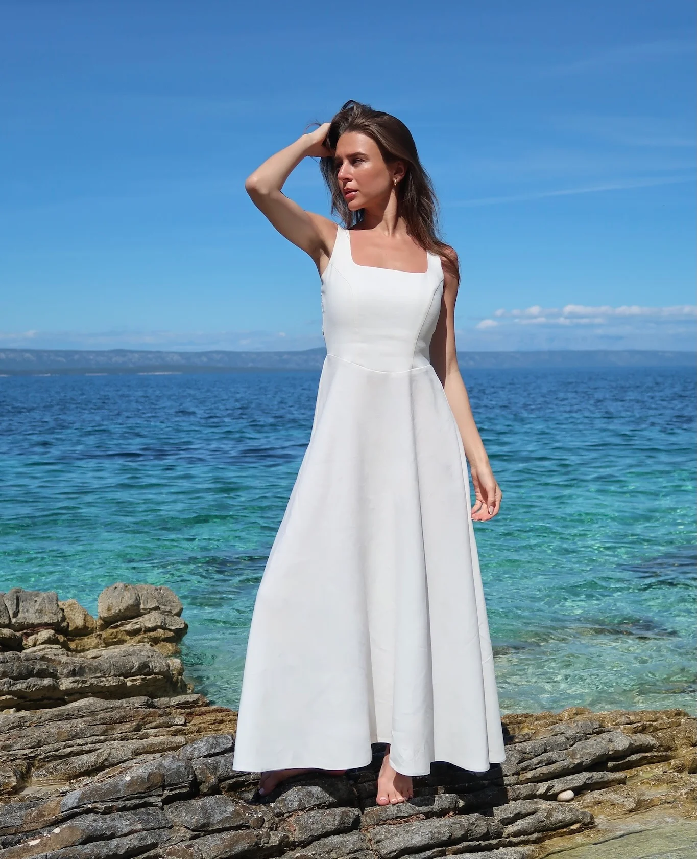 Sukienka ODETTA Off-White - Image 5