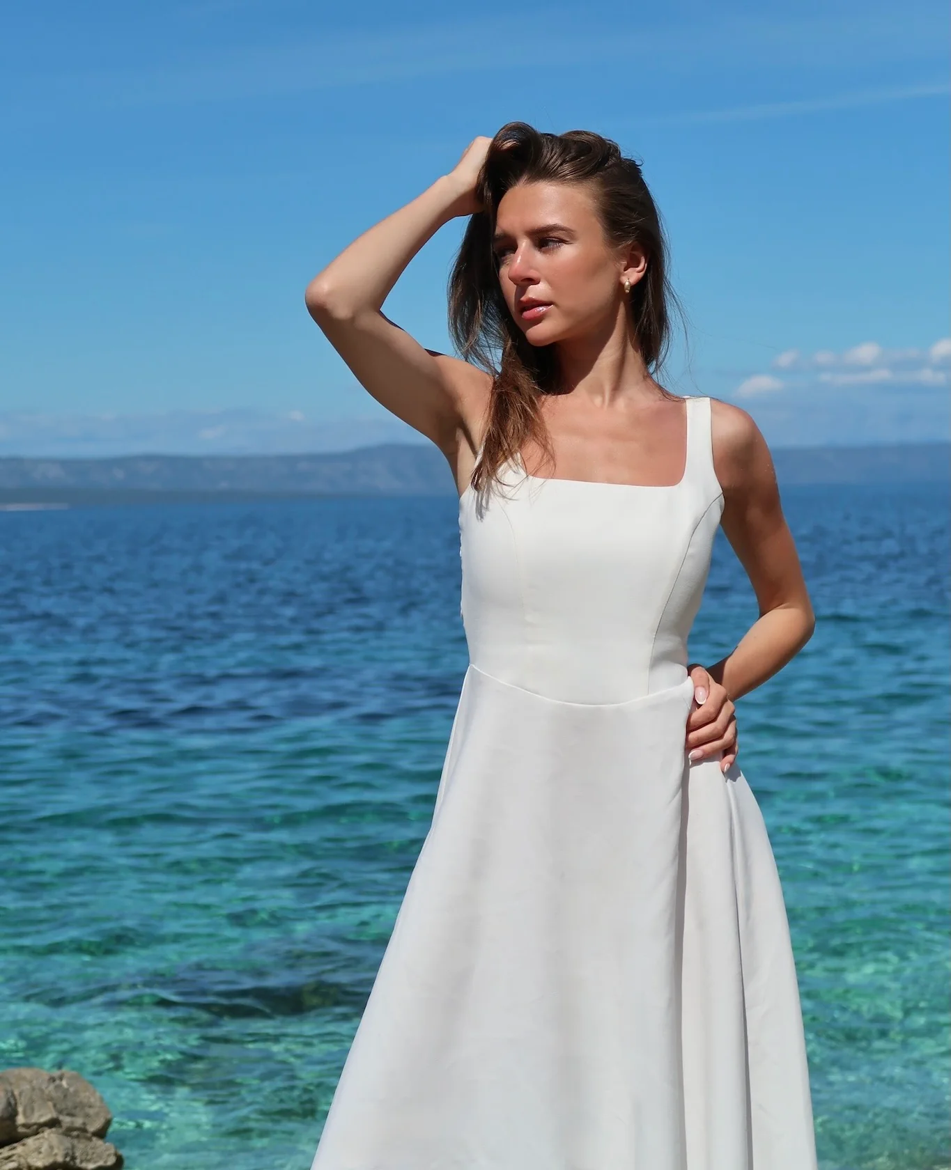 Sukienka ODETTA Off-White - Image 7